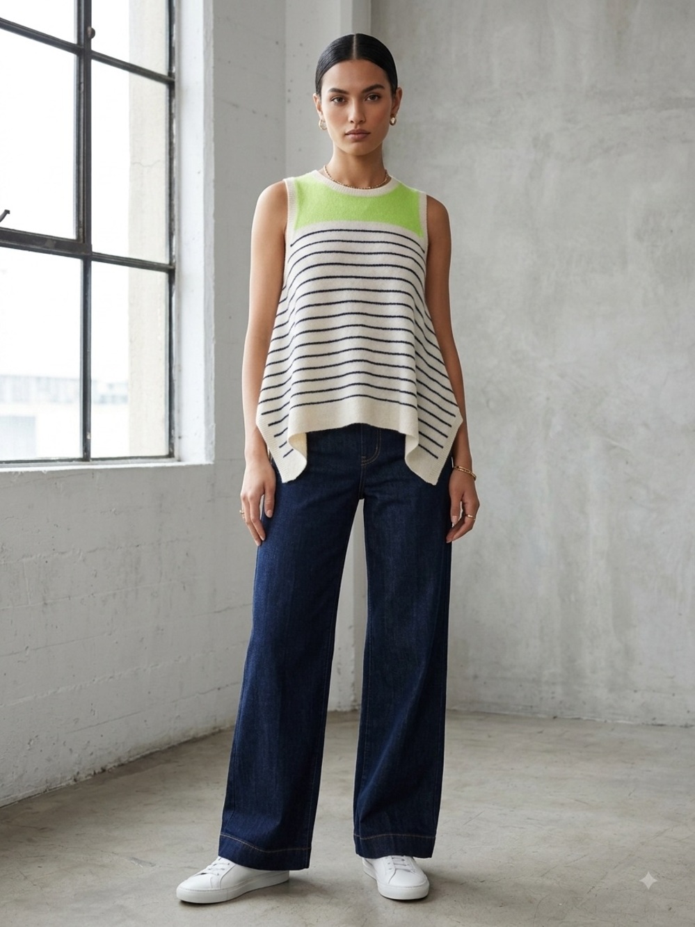 360Cashmere Tank Top 100% Cashmere Asymmetrical Artsy Unique, Small